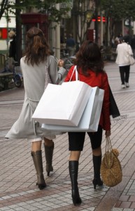 compulsive shopping habits, shopping addiction, two women shopping